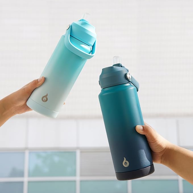 BJPKPK Insulated Water Bottle with Straw Lid, 40oz Large Thermo, BPA Free Leak Proof Stainless Steel Metal Water Bottles, Tumblers, Cups, Flasks for Travel, Sports,Vast