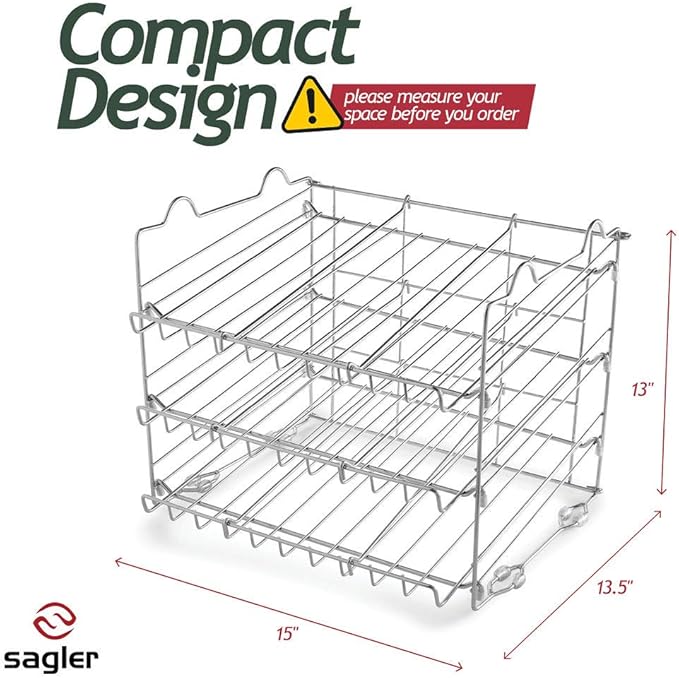 Sagler Stackable Pantry Can Organizer - 3-Tier Soda Can Organizer - Multifunctional Chrome-Finish Can Rack Organizer for Up to 36 Cans - For Pantry, Kitchen Cabinet, Countertop, Under Sink - 17x13x13