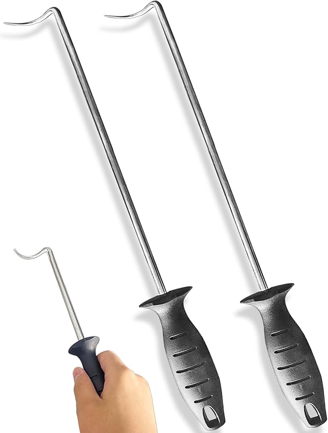 17-inch Pigtail Food Flipper (Set of 2) - Premium Stainless Steel Meat Turner for Grilling & Cooking