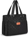 Large Women Lunch Bags for Work/Insulated Cooler Lunch Box with Side Pockets, 14L Capacity, Black