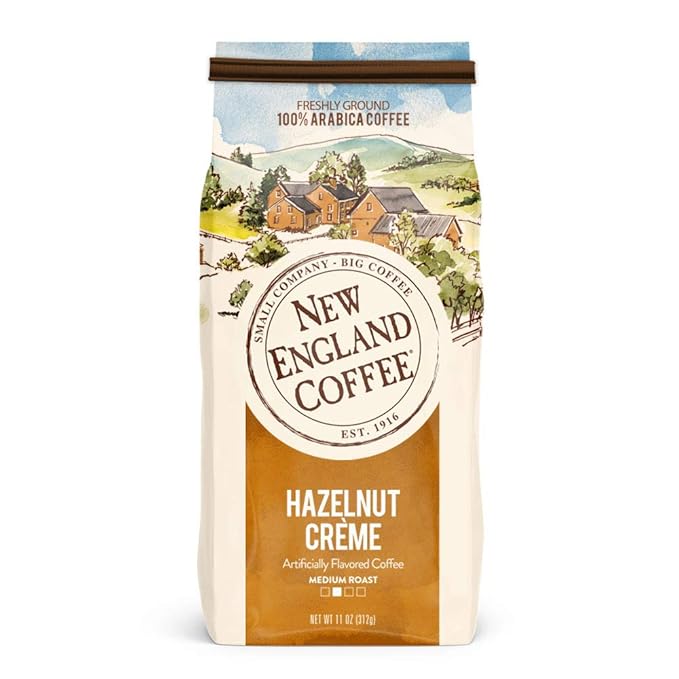 New England Coffee Variety Pack - Butter Pecan/Blueberry Cobbler/Hazelnut Crème, 11oz Bag (Pack of 3)