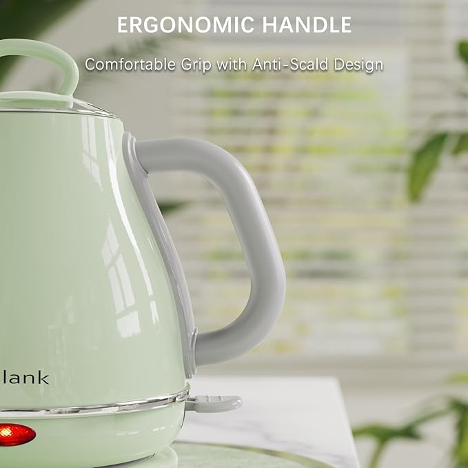 Electric Gooseneck Kettle, 1L 1500WFast Boil, 100% Stainless Steel BPA Free Pour-Over Coffee & Tea Kettle,Water Boiler with Auto Shut & Boil-Dry Protectio,Green