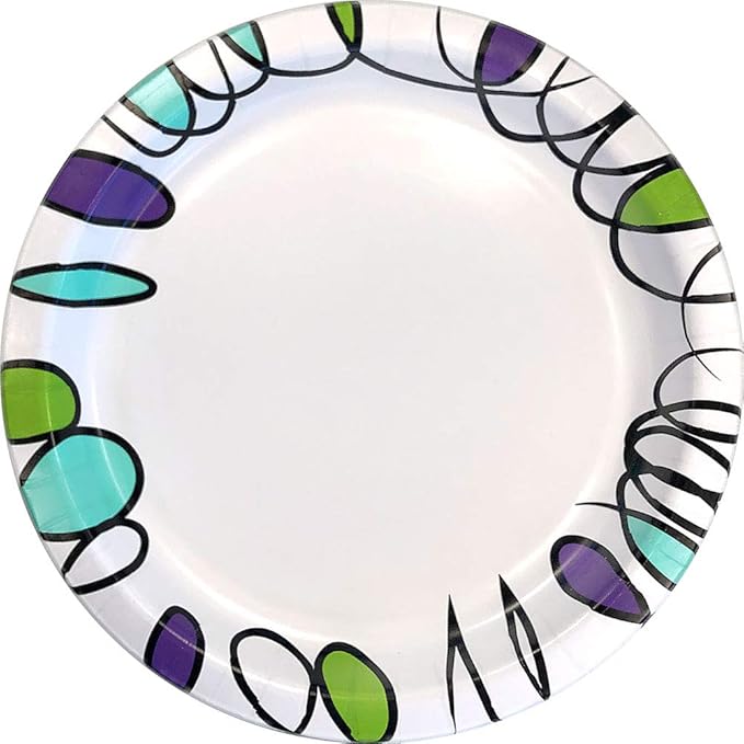Amazon Basics Ultra Paper Plates, 8.62 Inch, Disposable, 64 Count