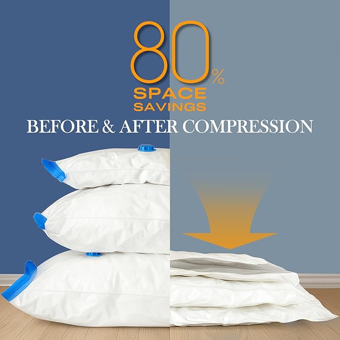 Vacuum Storage Bags for Clothing, 26 Pack Vacuum Seal Bags (5 Jumbo, 5 Large, 5 Medium, 8 Small, 3 Roll) for Clothes Comforters Blankets, Space Saver Bag with Electric Pump (2025 Upgrade)