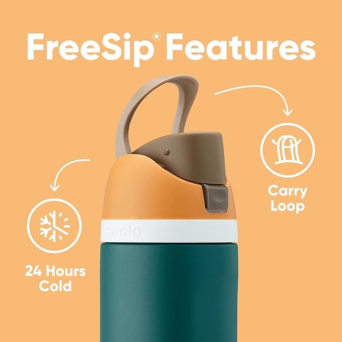 Owala FreeSip Insulated Stainless Steel Water Bottle with Straw for Sports, Travel, and School BPA-Free Sports Water Bottle, 32 oz, Surfs Edge