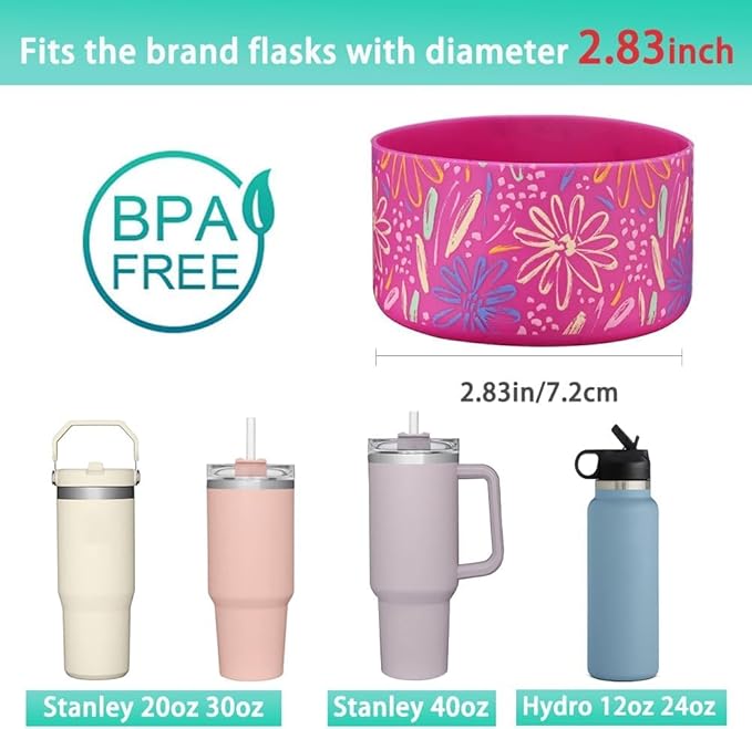 WK IEASON 2 Pcs Tumbler Bottom Protector Boot for Stanley Quencher Adventure 40oz & Stanley IceFlow 20oz 30oz, Stealth Landing-2.83inch Bottom Diameter
