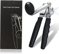Manual Can Opener，Commercial Can openner，Can Opener Heavy Duty with Ergonomic Soft Grip Handles and Magnetic Lid Lifter for Large Cans, Seniors ，Stainless Steel, Black