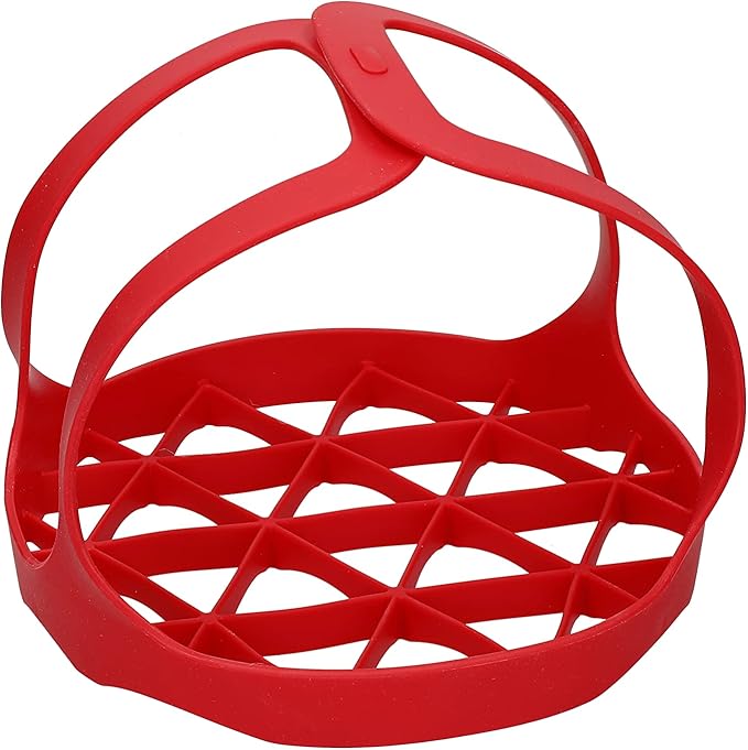 Instant Pot Official Silicone Bakeware Sling - Multi-Use, Heat-Resistant, BPA-Free, Compatible with 6-Quart and 8-Quart Cookers, Red - Ideal for Lifting, Roasting, and Healthier Cooking