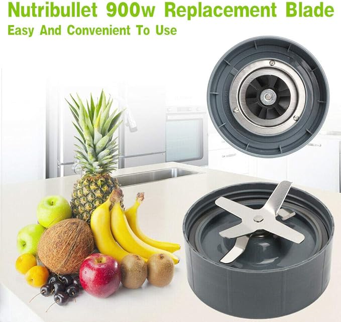 Upgrade Blender Blade Fit for Nutribullet 600w/900w, Replacement Parts Extractor Blade with 2 Rubber Gaskets & 3 Shock Pads & 1 Motor Top Base Gear & 1 Rubber Gear, Blender Accessories (8 Pcs)