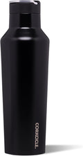 Corkcicle Sport Canteen - Keeps Drinks Cold 25 Hours - Stainless Steel Water Bottle - Triple-Insulated - Spill-Proof - Summer Drinkware Gift - Keeps Drinks Ice Cold - 20 oz - Gloss Black