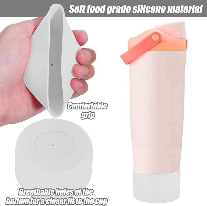 Mity rain 2PCS Protective Silicone Boots for Owala 30oz & 40oz FreeSip Sway Bottles & Tumblers - Accessories for owala, Enhances Stability & Prevents Scratches (White)