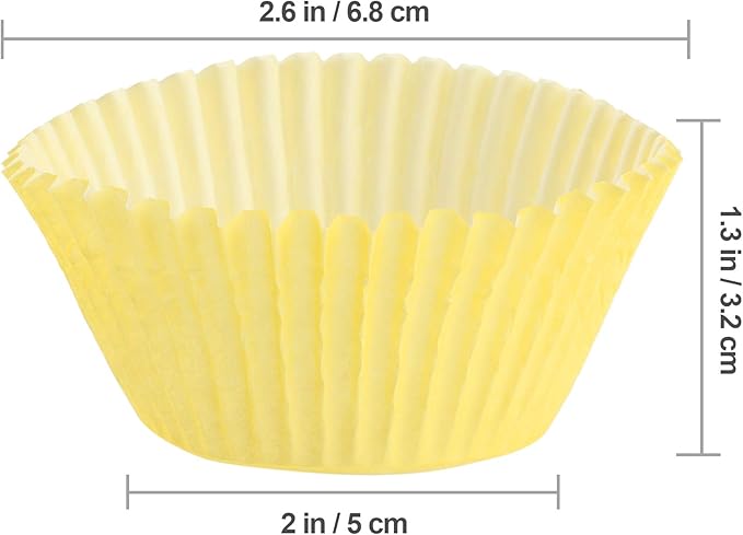 Baking Cups, 100 pieces Paper Cupcake Wrappers Nonstick Muffin Molds Baking Cup Holders for Wedding, Birthday, Baby Shower or Holiday Party (Yellow)