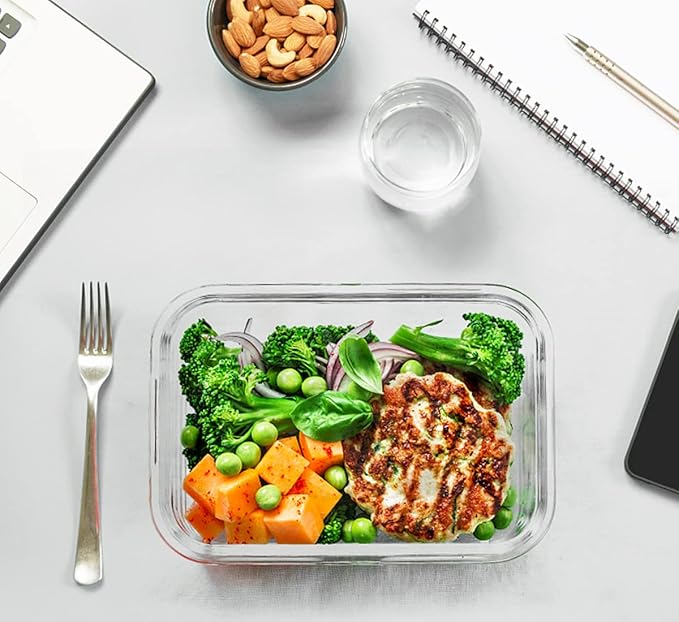 30 Pieces Glass Food Storage Containers with Upgraded Snap Locking Lids,Glass Meal Prep Containers Set - Airtight Lunch Containers, Microwave, Oven, Freezer and Dishwasher Friendly (Green)