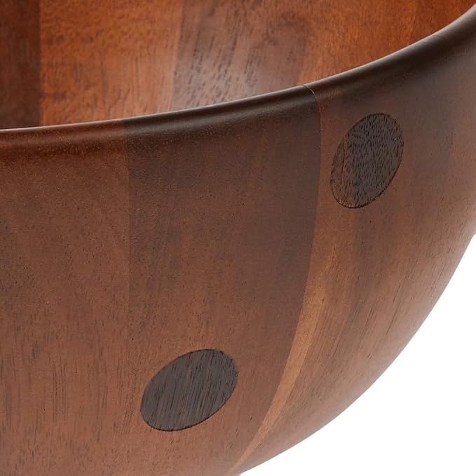 Kate Spade New York Deco Dot Salad Bowl with Servers, 1.85 LB, Brown