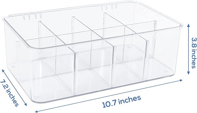 Utopia Home Tea Bag Organizer - Stackable Tea Bag Storage Organizer with Clear Top Lid- Tea bag holder For Counter tops, Kitchen Cabinets, Pantry, Sweeteners (Clear, Pack of 6)