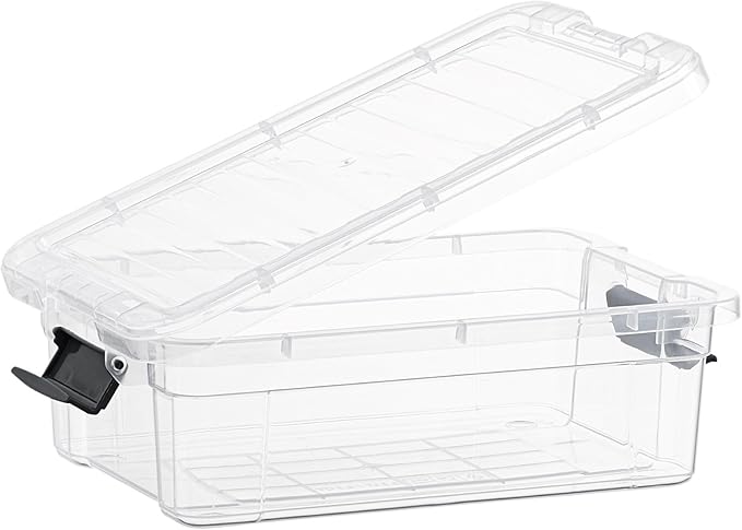 Superio 2.3 Qt Clear Plastic Storage Bin with Lid, Non-Toxic, BPA Free, Odor Free, Organizer Storage Box, Stackable Plastic Tote for Home, Garage, School, and Office, X-Small