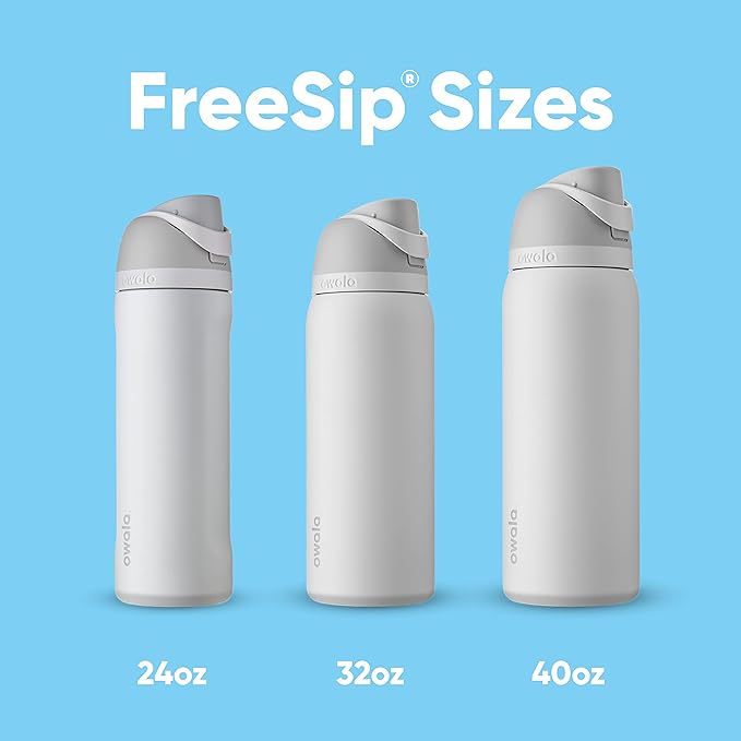 Owala FreeSip Insulated Stainless Steel Water Bottle with Straw, BPA-Free Sports Water Bottle, Great for Travel, 40 Oz, Shy Marshmallow