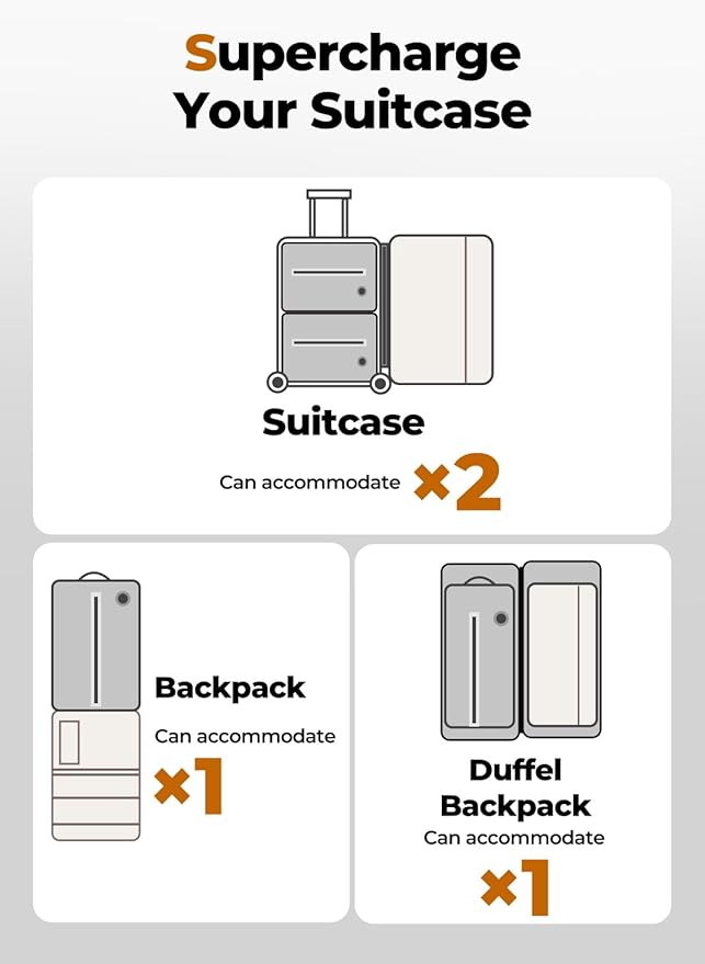 Vacuum Bags for Travel with Wireless Pump, IP67 Waterproof, Reusable Space Saver Compression Bags for Backpack, Suitcase, Home Storage(2 Pack + Pump)