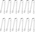 SOLEADER Mini Serving Tongs for Appetizers 4.5 Inch Small Tongs for Serving Food,Food-Grade 304 Stainless Steel,Small Serving Utensils for Parties Catering,Sugar Tongs, Set of 12