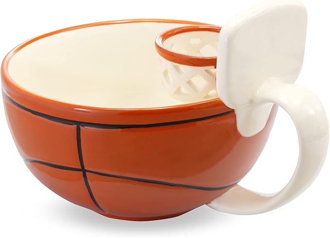 MAX'IS Creations The Mug with a Hoop Basketball Mugs Novelty Coffee Mugs Hot Chocolate Mug Coach Sports Basketball Gifts for Boys 8-12 Accessories Stuff, Funny Christmas Gifts for Kids Family, 16oz