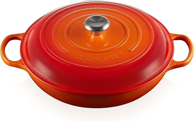 Le Creuset Enameled Cast Iron Signature Braiser, 5 qt, Flame