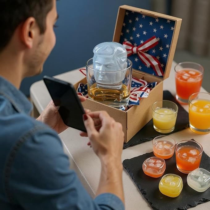 Trump Ice Cube Maker – Rapid Ice Production, Compact Countertop Design, MAGA-Themed