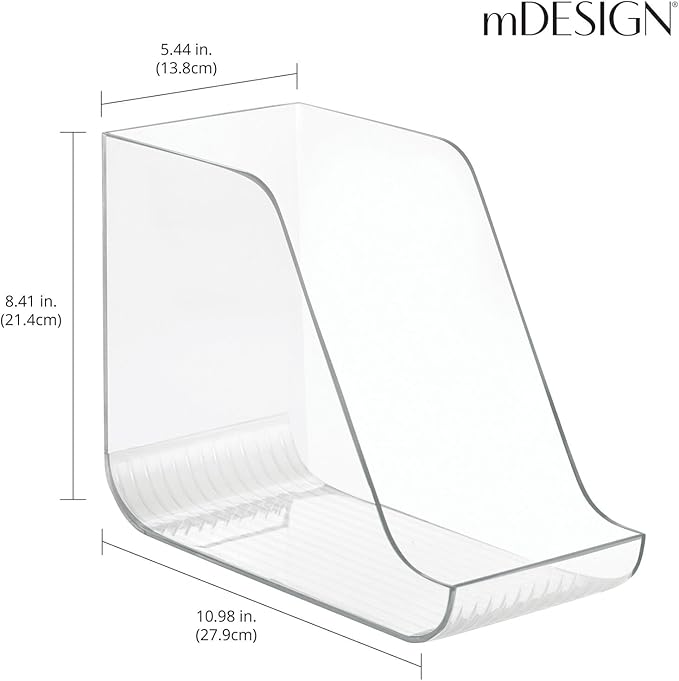 mDesign Plastic Kitchen Storage Organizer Bins for Pantry, Fridge, or Freezer Organization - Cabinet Organizer Holder for Canned Food, Soup Can, Soda or Water Bottle, Ligne Collection, Clear