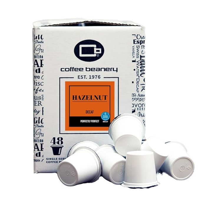 Hazelnut Decaf Coffee Pods by Coffee Beanery | 192ct Bulk Flavored Decaf Coffee Pods Medium Roast Coffee