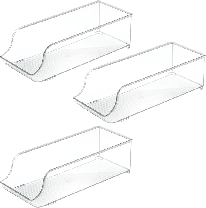iDesign Soda Can Dispenser for Refrigerator or Pantry - Set of 3 - Clear - Made in USA