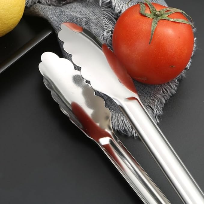 Serving Tongs, Stainless Steel Kitchen Cooking Food Buffet Mini Salad Appetizer Tong Small, Set of 12