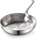 Cooks Standard Frying Pan Stainless Steel, 10-Inch Multi-Ply Clad wok Stir Fry Pan Kitchen Skillet, Silver
