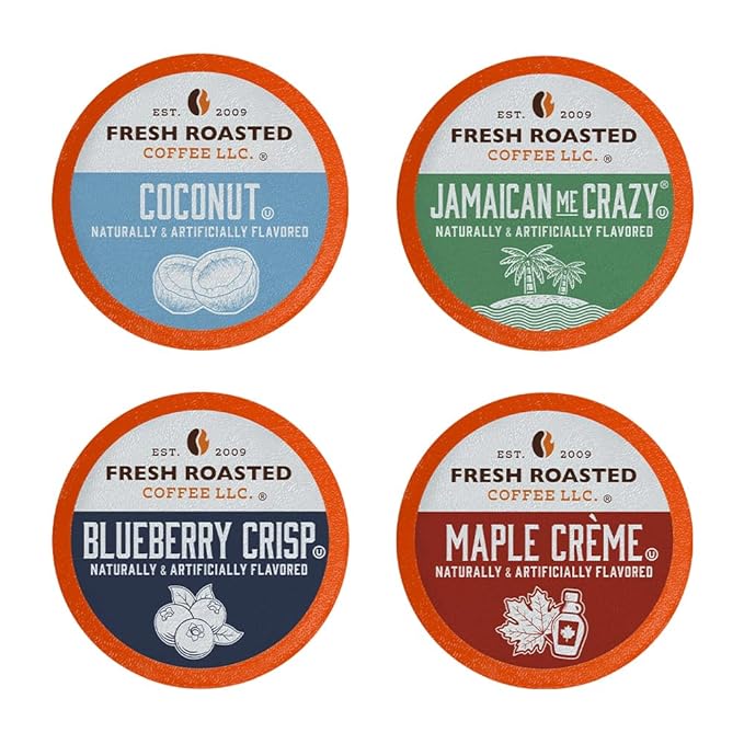 Fresh Roasted Coffee, Fun Flavors, Flavored Coffee Pod Variety Pack, K-Cup Compatible, 24 Count