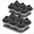 Samuelworld Large Ice Ball Maker with Lid, 12 x 2.5 Inch Ice Balls - Food Grade, Easy To Fill Round Silicone Ice Tray, Perfect Spheres Craft Ice Maker for Whiskey, Cocktails, Gifting - Grey