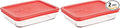 Pyrex 3-Cup Single Rectangular Food Storage Container with Lid, Non-Toxic, BPA-Free Lid, Tempered Non-Pourous Glass, Microwave, Dishwasher, Freezer and Oven Safe, Red (Pack of 2)