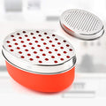 Stainless Steel Cheese Grater with Airtight Food Storage Container & Lid - Multi-Purpose Kitchen Tool for Grating Cheese, Vegetables, Ginger, and Citrus Fruits - Ideal for Home & Picnic Use