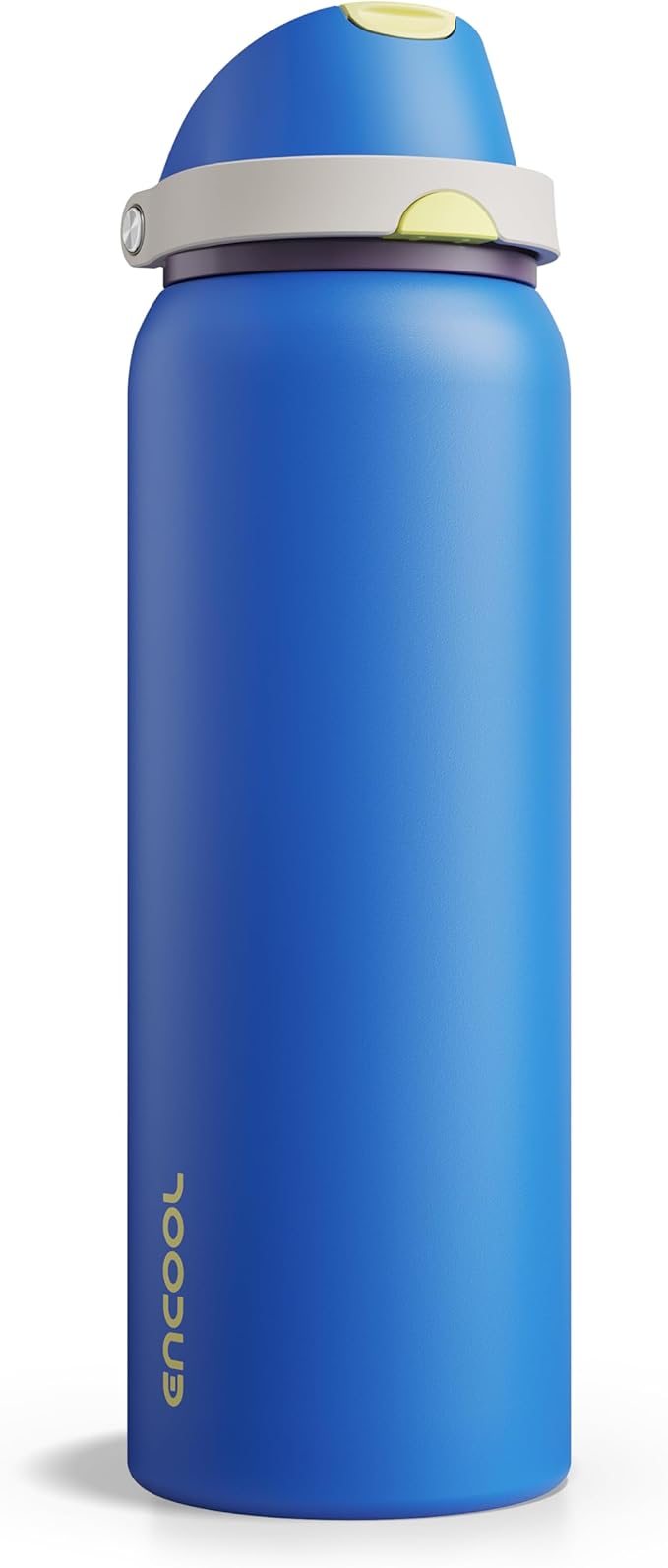 Insulated Water Bottle with Straw - Encool Stainless Steel Water Bottle with Push Button Lid, Leak-Proof & BPA-Free, Keeps Cold for 24 Hours for Sports, Travel, Gym (40 oz, Sapphire)