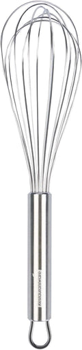 Restaurantware-German Standard 10.6 Inch French Whisk, 1 Dishwashable Kitchen Wire Whisk - Ergonomic Handle, Durable, Stainless Steel French Whip, For Blending, Stirring, Mixing Of Ingredients