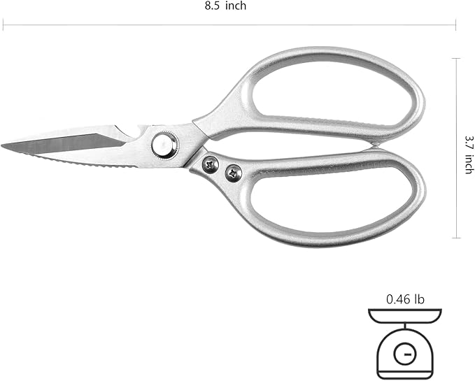 Stainless Steel Kitchen Shears Full-Steel Forged Metal Kitchen Scissors for Food (Kitchen Scissors-B)