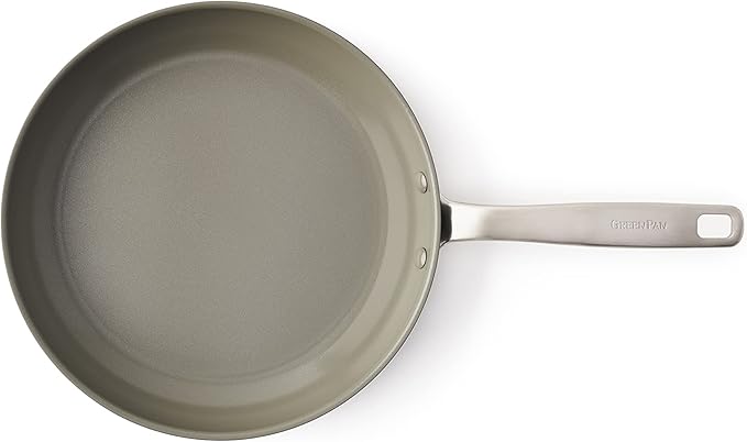 GreenPan Chatham Hard Anodized Healthy Ceramic Nonstick 8" and 10" Frying Pan Skillet Set, Omelette and Egg Pan, PFAS-Free, Dishwasher Safe, Oven Safe, Gray