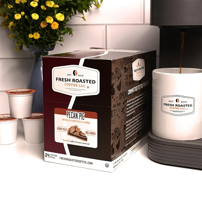 Fresh Roasted Coffee, Pecan Pie, Flavored Coffee Pods, 72 Count