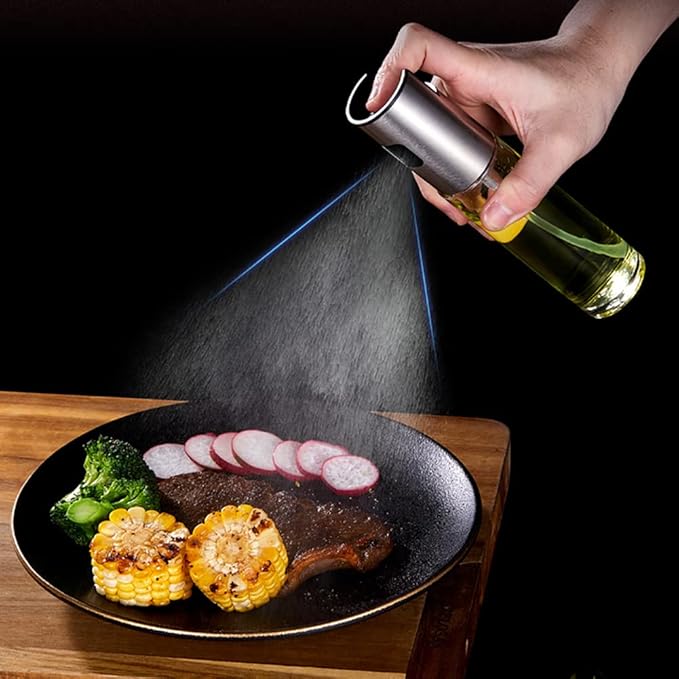 Olive Oil Sprayer Mister for Cooking Oil Spritzer for Air Fryer,Oil Spray Bottle for Vinegar Kitchen Gadgets for BBQ,Making Salad, Baking, Grilling (100ml)