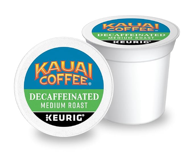 Kauai Coffee K-Cup Pods for Keurig Brewers – Arabica Coffee, 10% Hawaiian – Medium Roast, Bright Aroma with Floral Notes – Decaf, 1 Pack of 48 Single Serve K-Cups