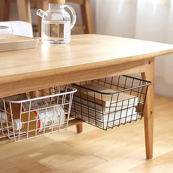 iPEGTOP Wire Storage Freezer Baskets, Set of 2 Large 15.4" Household Metal Organizer Storage Bins Basket for Kitchen Cabinets, Refrigerators, White
