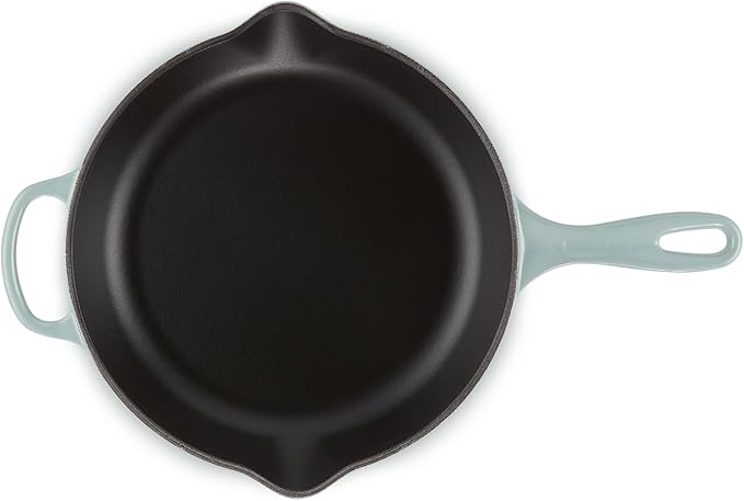 Le Creuset Enameled Cast Iron Signature Iron Handle Skillet, 10.25", Sea Salt