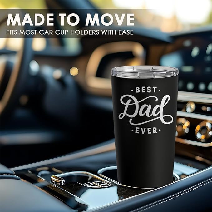 SANDJEST Dad Tumbler Gifts for Dad from Daughters Sons - 20oz Stainless Steel Insulated Coffee Travel Mug Christmas, Birthday, Father's Day Gift