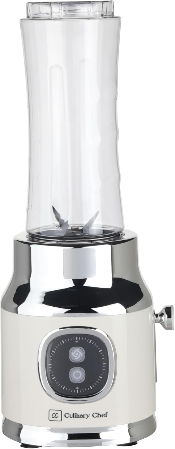 CULINARY CHEF Retro Smoothie Maker Blender with Mason Jar, Perfect for Shakes and Smoothies, 300-Watt, Cream