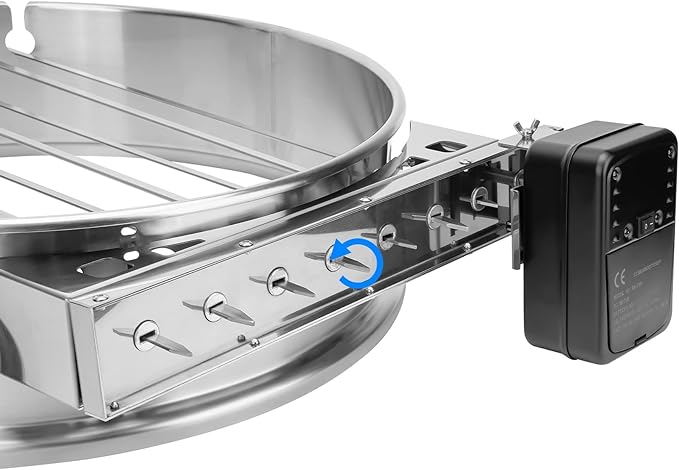 only fire Shish Kabob Set with Stainless Steel Ring, Automatic Skewers Turner for Weber 22" Kettle and Other Similar Kettle Grills