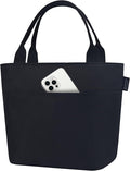 Aosbos Lunch Tote Bag, Insulated Lunch Box for Women, Leakproof Lunch Cooler Purse for Work, Black