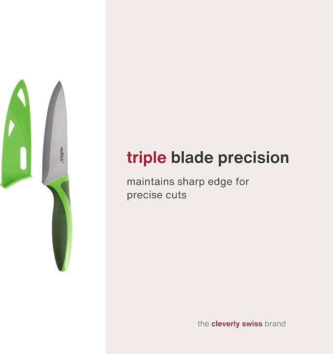 Zyliss 3 Piece Knife Value Set - Kitchen Knife Set - Kitchen Knife Set with Sheath Covers - Includes Paring, Serrated Paring & Utility Knives - Stainless Steel