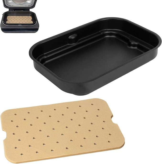 Grill Plate & Air Fryer Liners for Ninja FG551 Foodi Smart XL 6-in-1 Indoor Grill, Disposable Perforated Paper & Non-Stick Air Frying Griddle Pan for Ninja Air Fryer Accessories,14.2'' x 9.9''